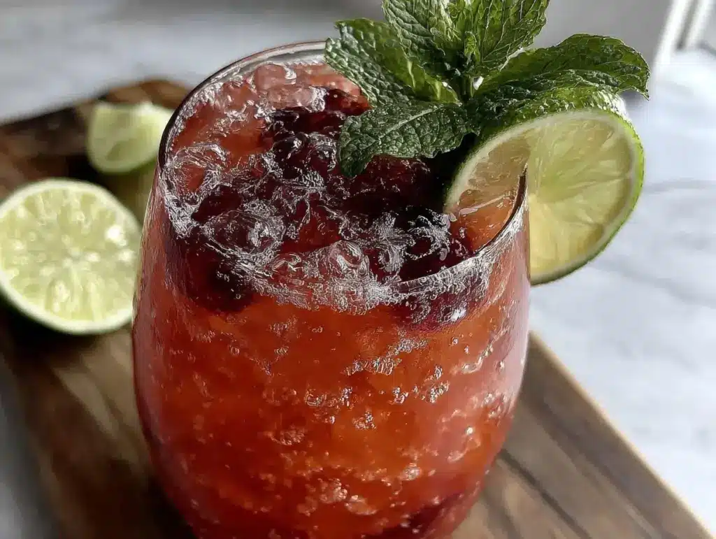 cherry limeade mocktail - featured image
