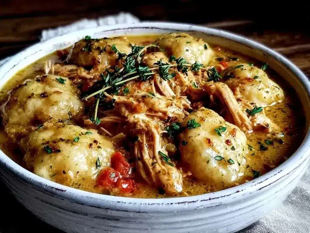 chicken and dumplings slow cooker recipe - featured image