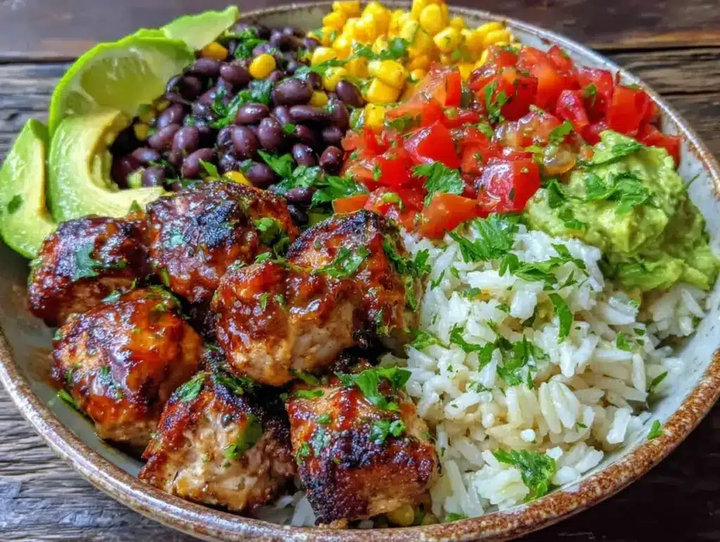 copycat chipotle chicken burrito bowl - featured image