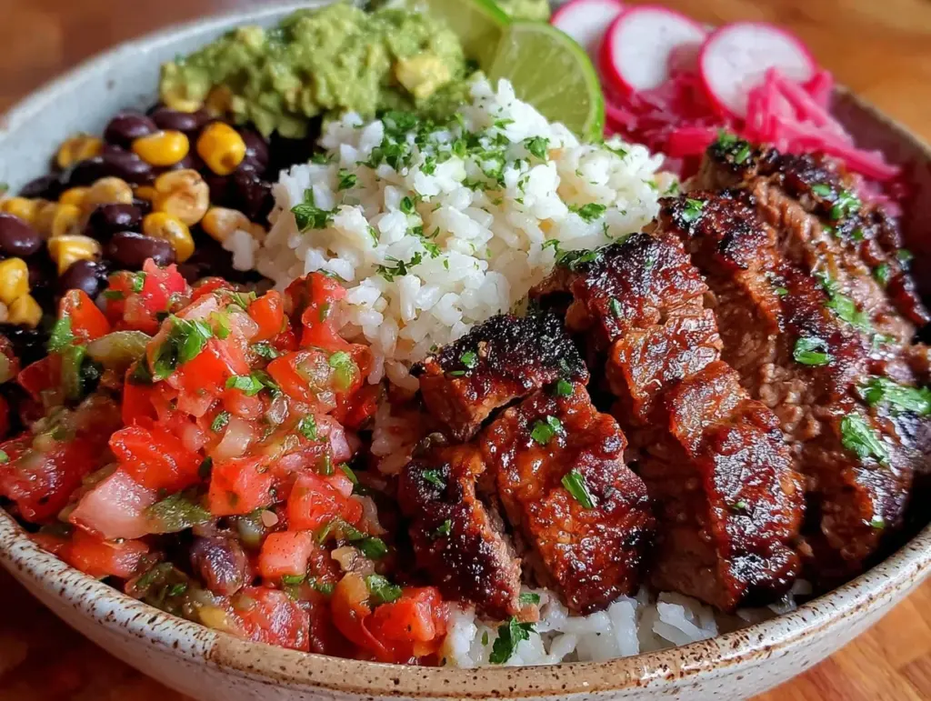 copycat chipotle steak burrito bowl - featured image