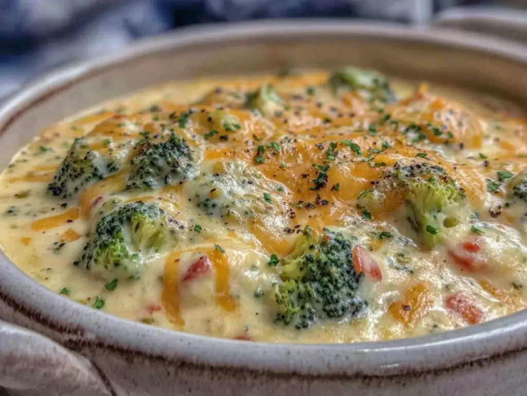 copycat panera broccoli cheddar soup crockpot - featured image
