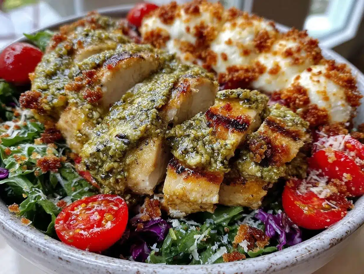 copycat sweetgreen chicken pesto parm bowl preparation steps