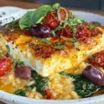 creamy baked feta orzo - featured image