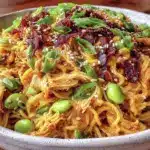 creamy cold sesame noodle salad - featured image