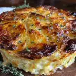 creamy crockpot cheesy scalloped potatoes - featured image