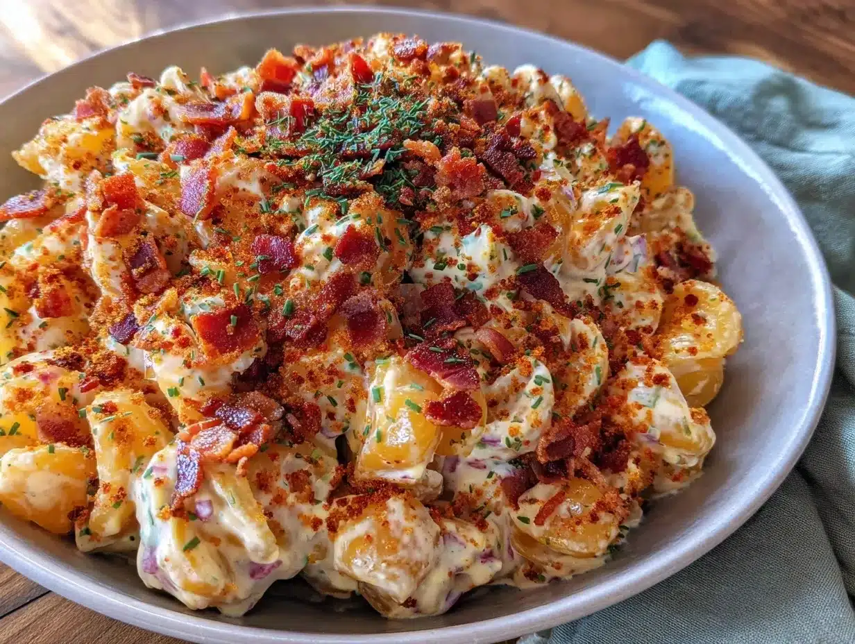 creamy deviled egg pasta salad preparation steps