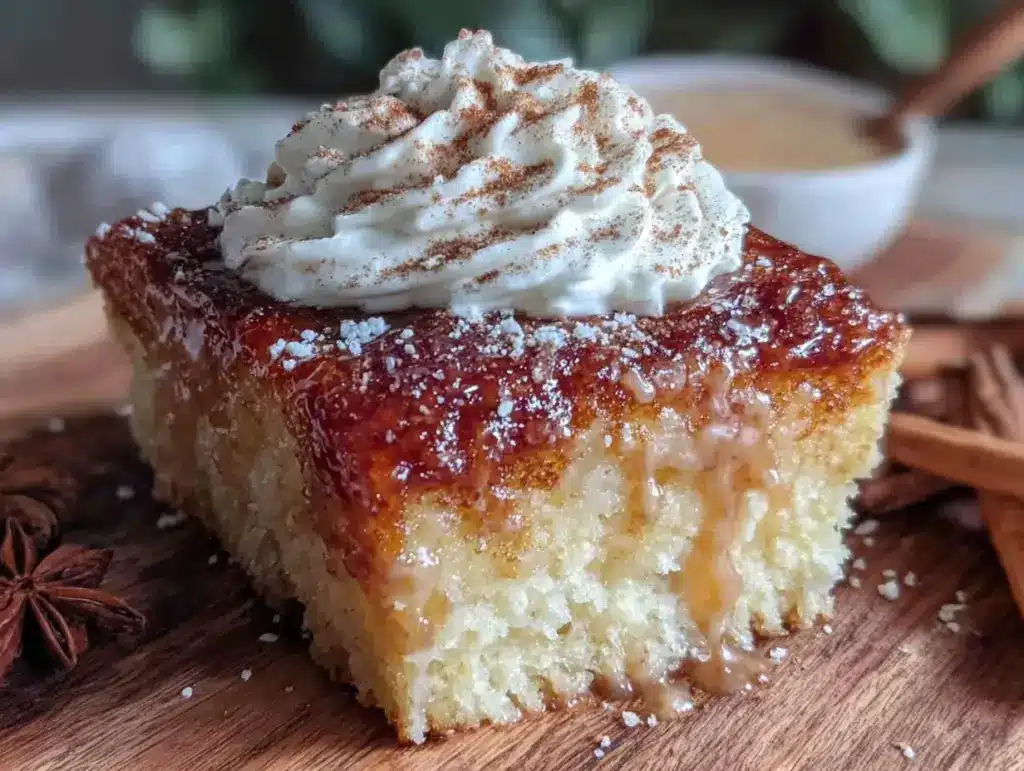creamy horchata tres leches poke cake - featured image