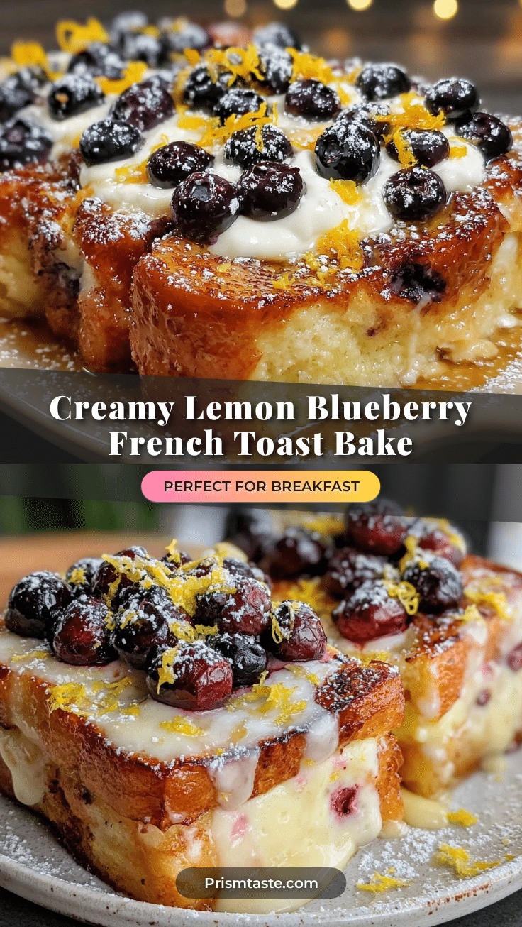 creamy lemon blueberry overnight french toast bake recipe