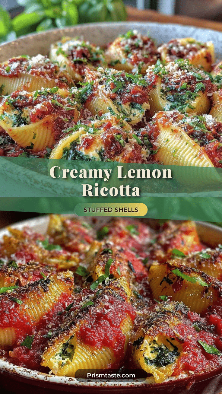 creamy lemon ricotta stuffed shells recipe