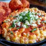 creamy mexican street corn queso dip - featured image