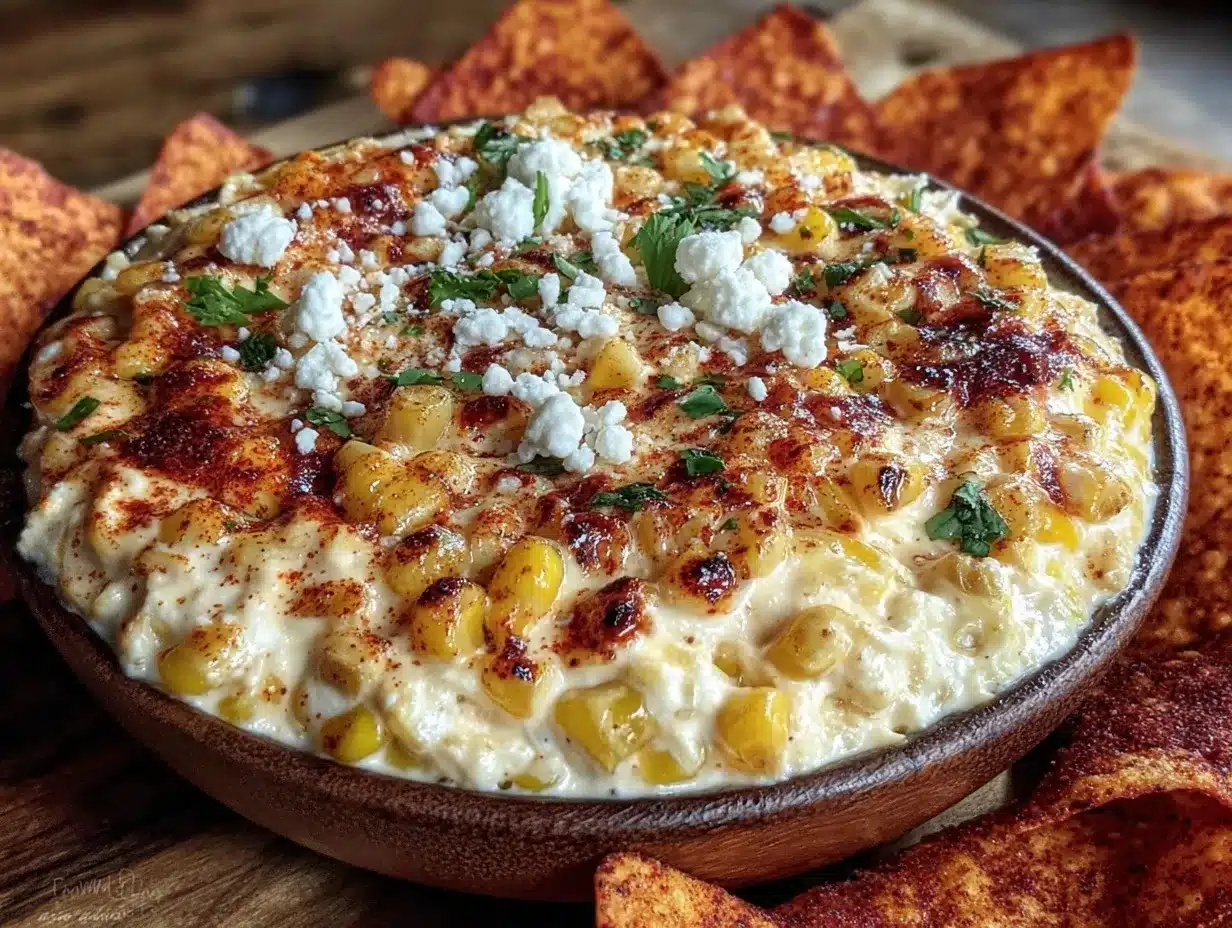 creamy mexican street corn queso dip preparation steps