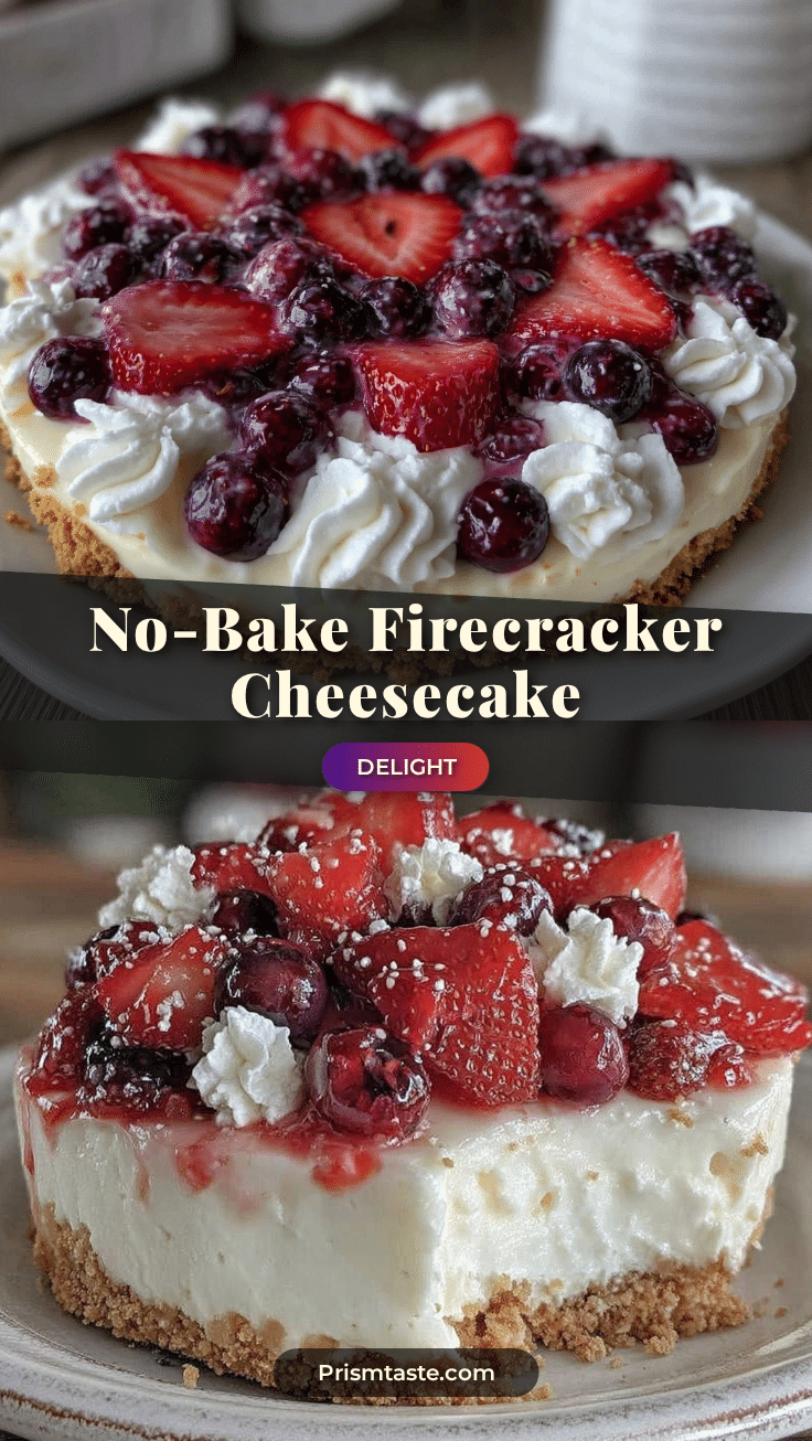 Creamy No-Bake Firecracker Cheesecake Delight recipe
