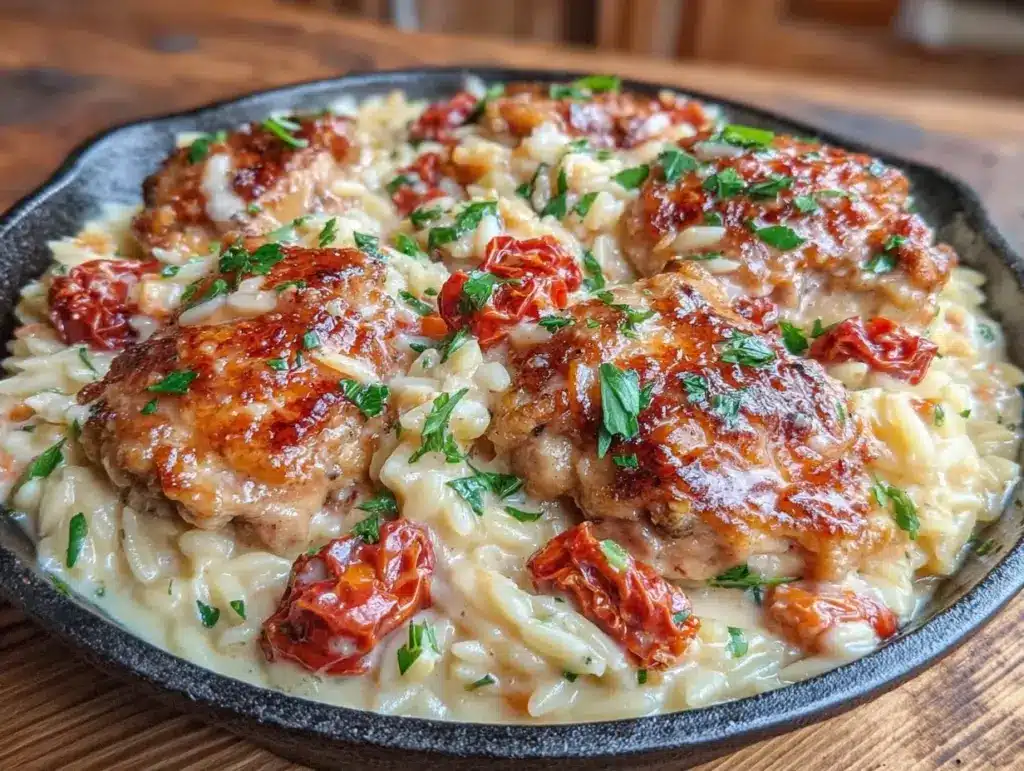 creamy one-pan lemon chicken orzo - featured image