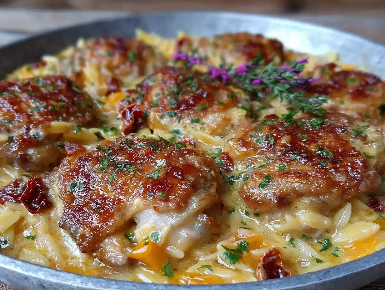 creamy one-pan lemon chicken orzo preparation steps