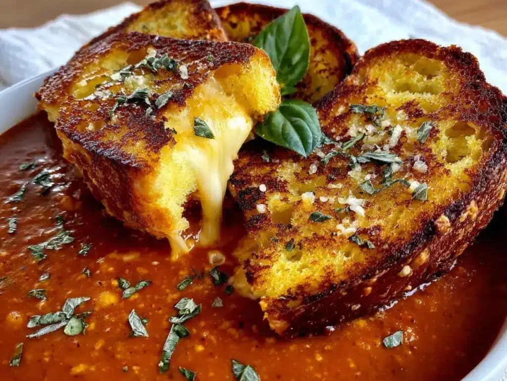 creamy roasted tomato basil soup - featured image