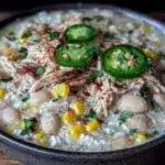 creamy slow cooker white chicken chili - featured image