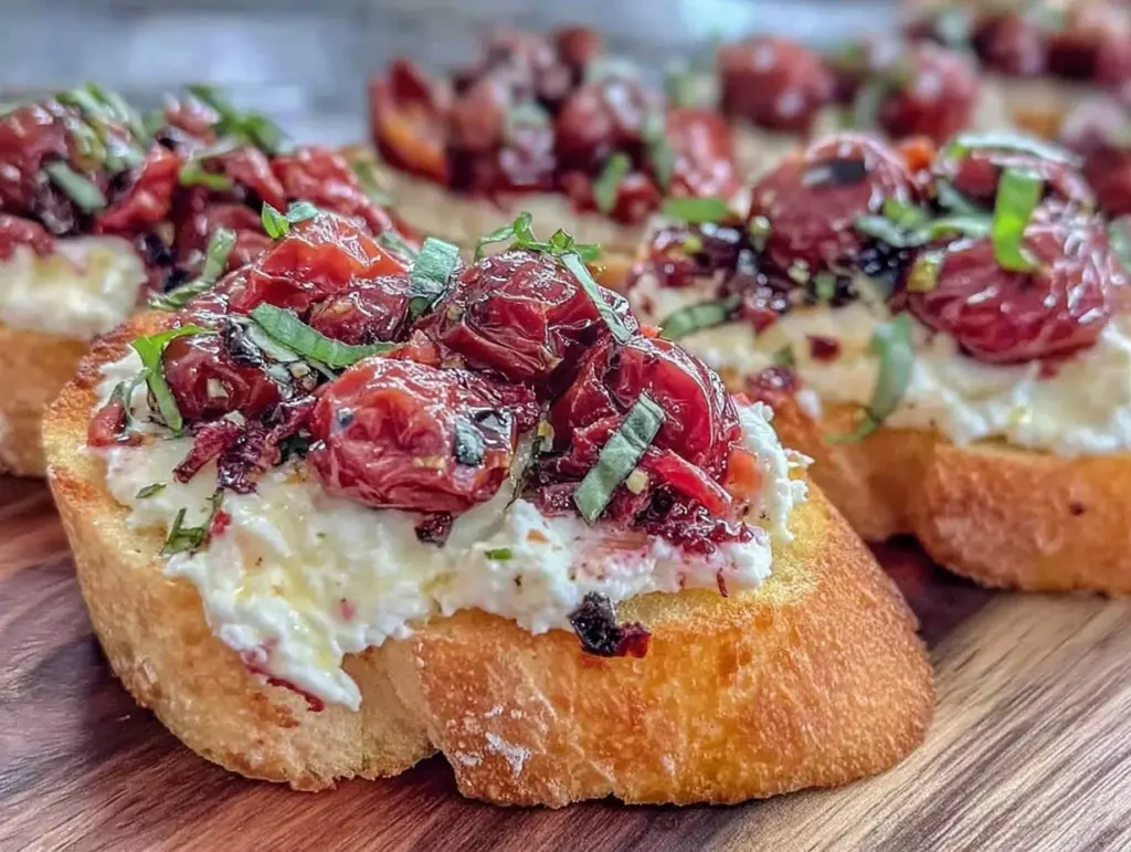 creamy whipped feta crostini - featured image