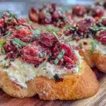 creamy whipped feta crostini - featured image