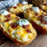 crispy air fryer loaded potato skins - featured image
