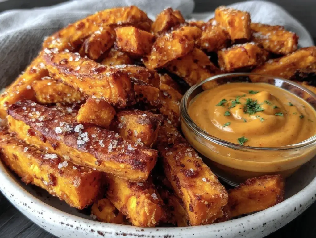 crispy air fryer sweet potato fries - featured image