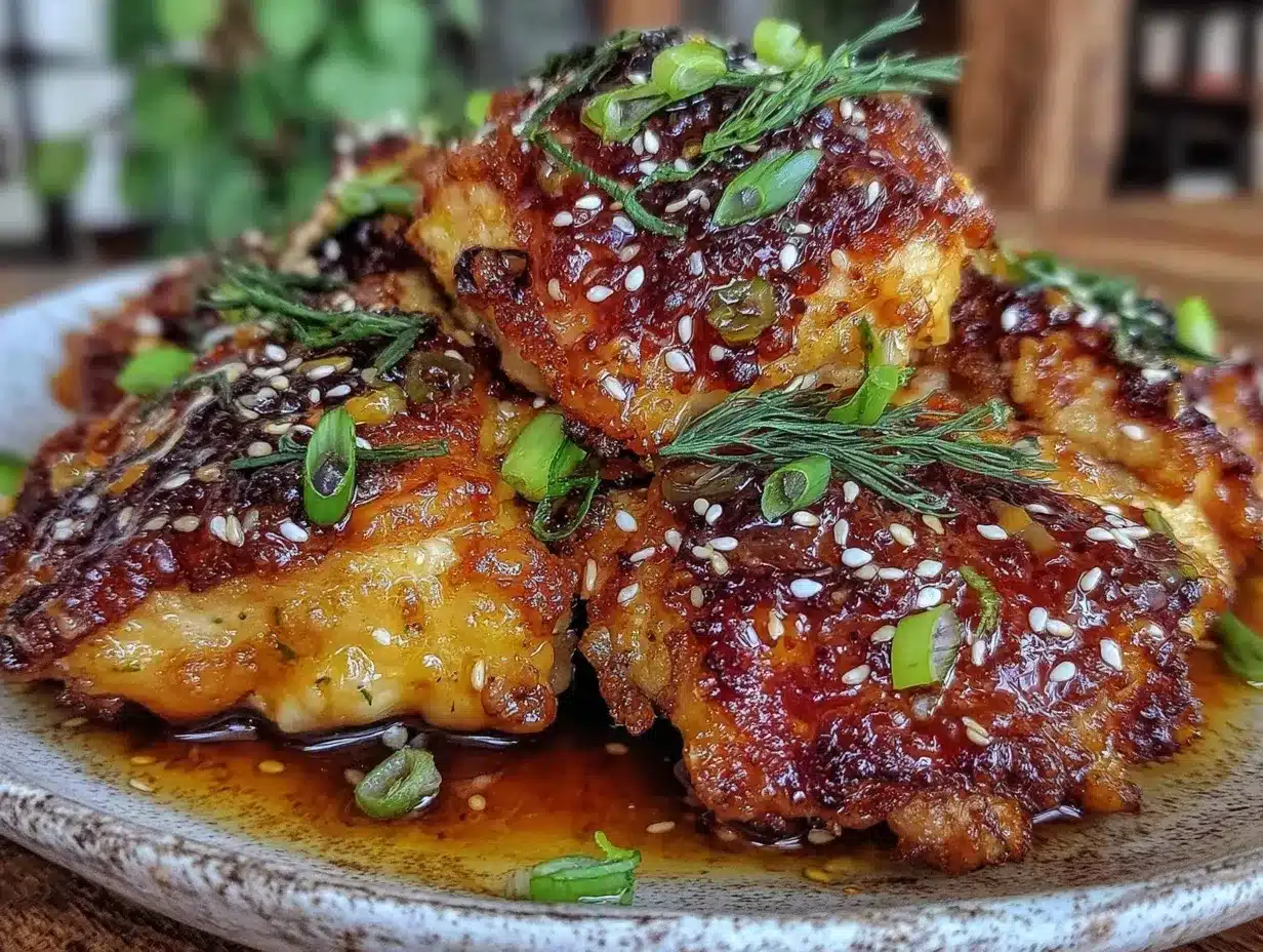 crispy baked honey garlic chicken thighs preparation steps