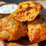 crispy buffalo chicken egg rolls - featured image