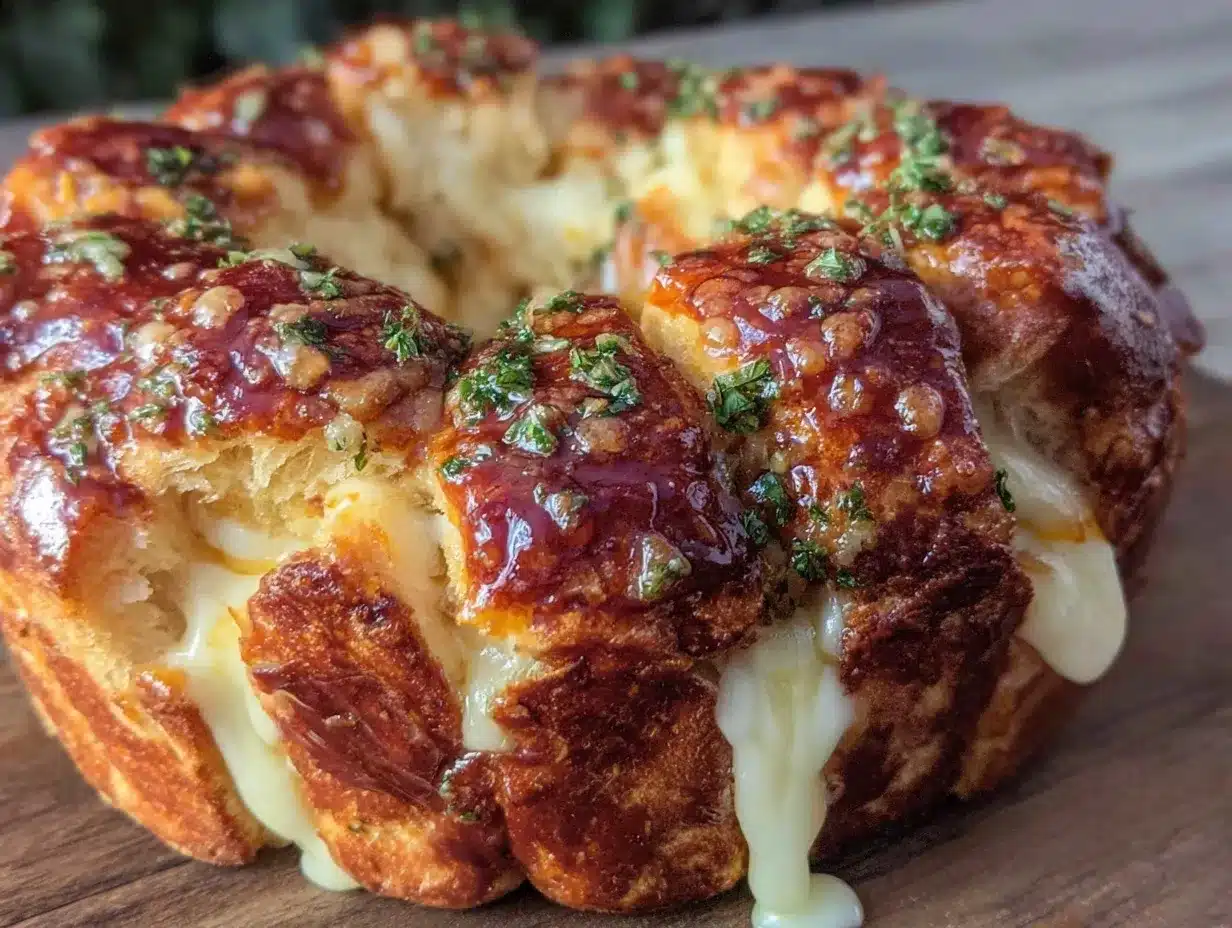 crispy cheesy pull-apart bread preparation steps