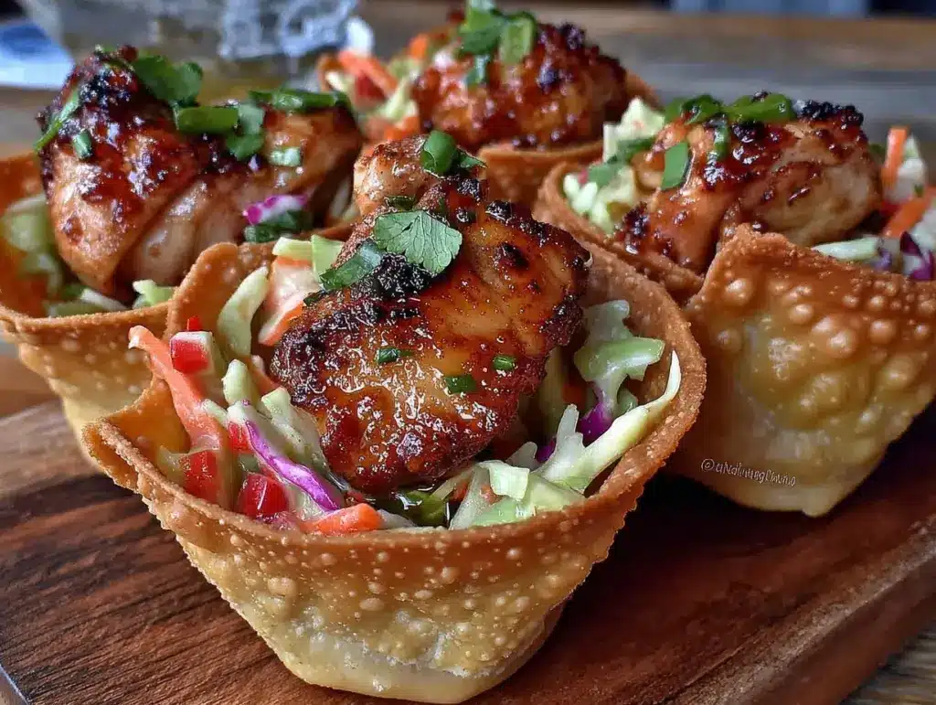 crispy chicken wonton tacos - featured image