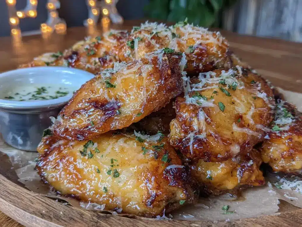 crispy copycat buffalo wild wings garlic parmesan wings - featured image