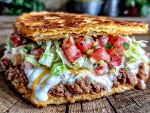 crispy copycat taco bell crunchwrap supreme recipe - featured image