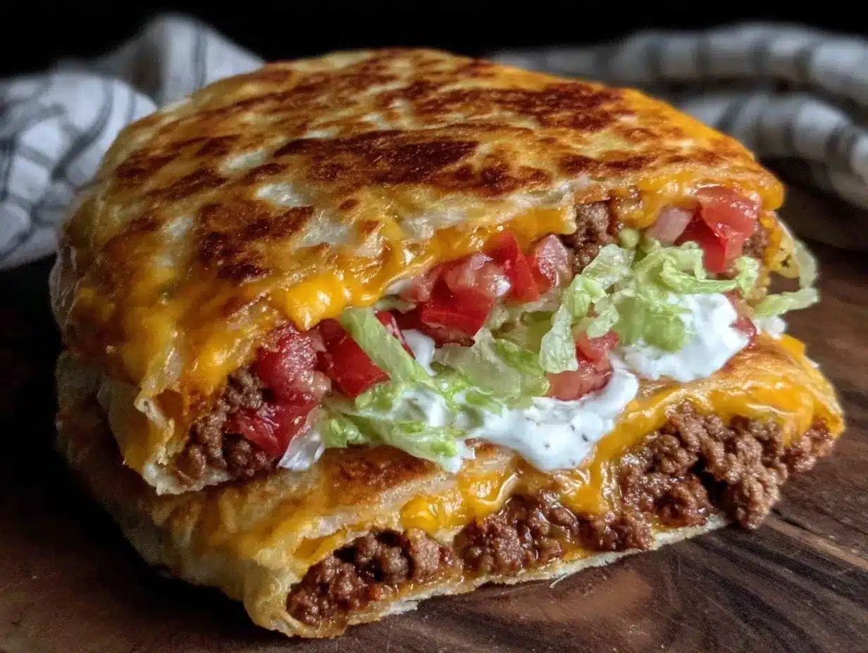 crispy copycat taco bell crunchwrap supreme recipe preparation steps