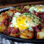 crispy corned beef hash skillet - featured image