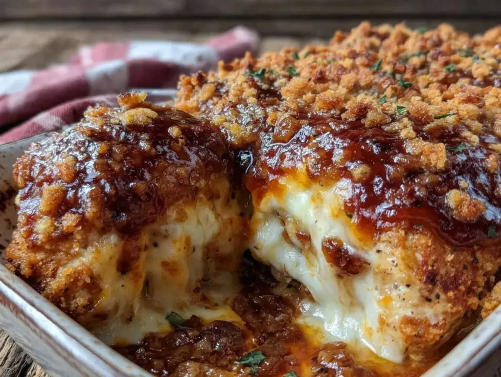 crispy french onion chicken bake - featured image