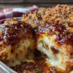 crispy french onion chicken bake - featured image
