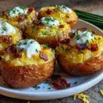 crispy loaded twice-baked potato bites - featured image