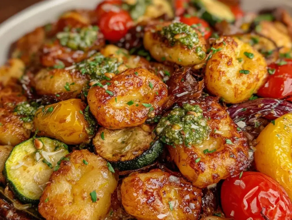 crispy sheet pan gnocchi - featured image