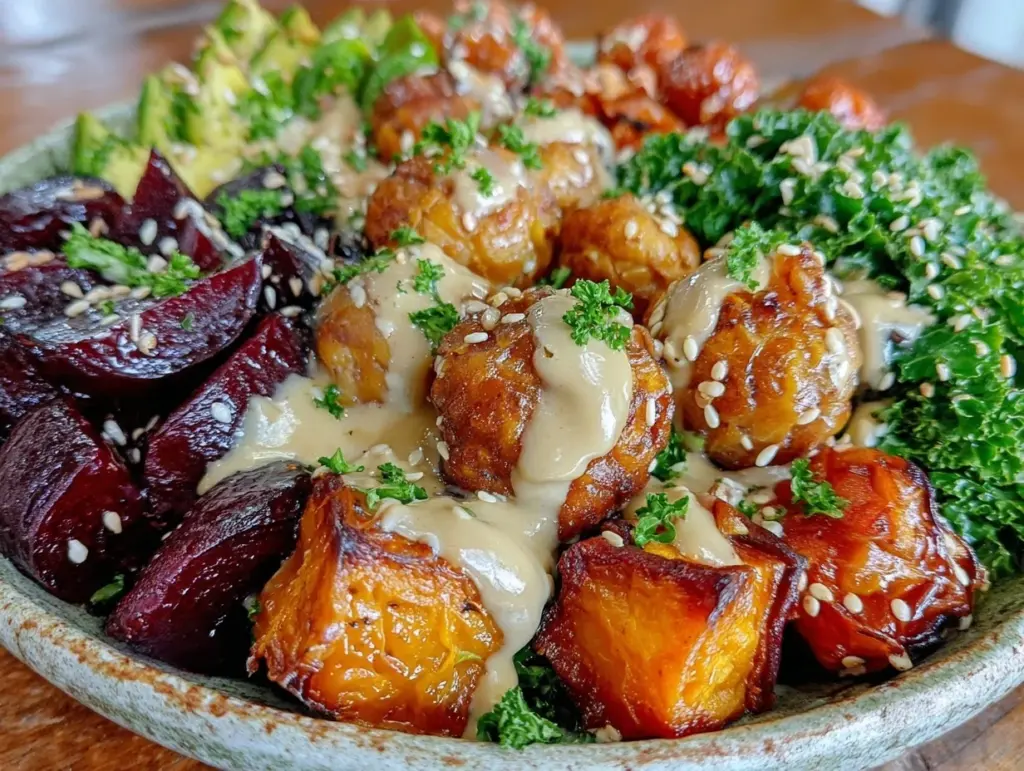 crispy vegan buddha bowl - featured image
