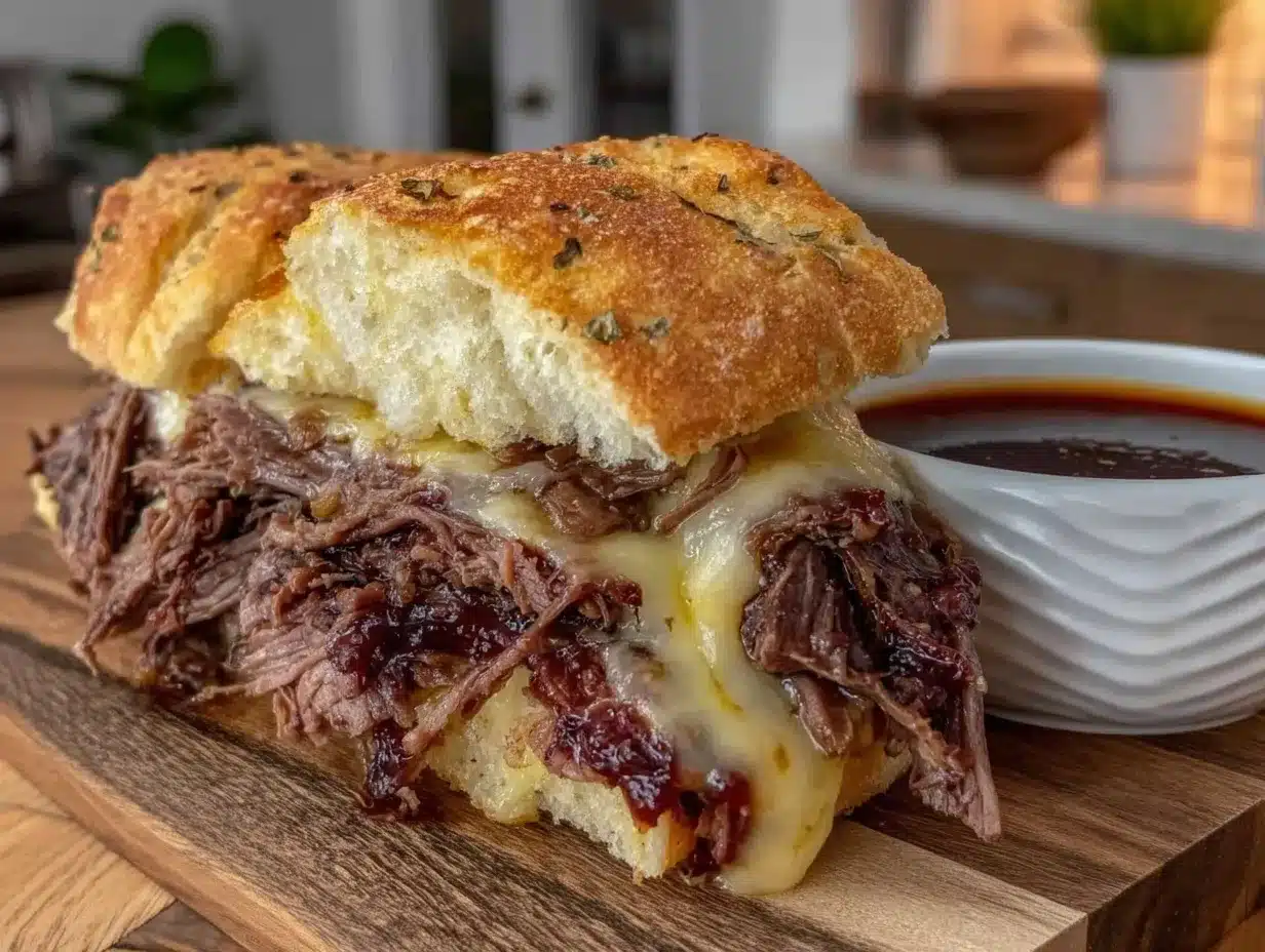 crockpot french dip sandwiches preparation steps