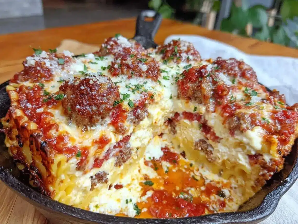 deep dish skillet lasagna preparation steps