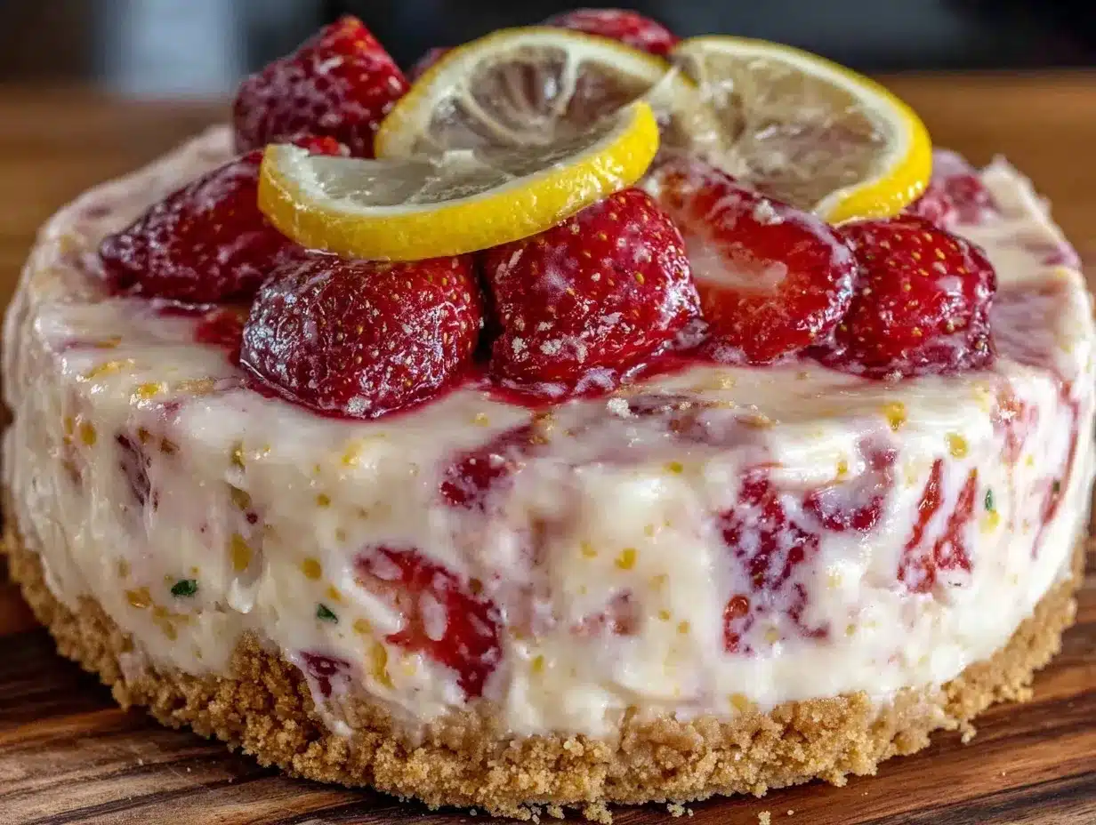 easy creamy frozen strawberry lemonade pie preparation steps