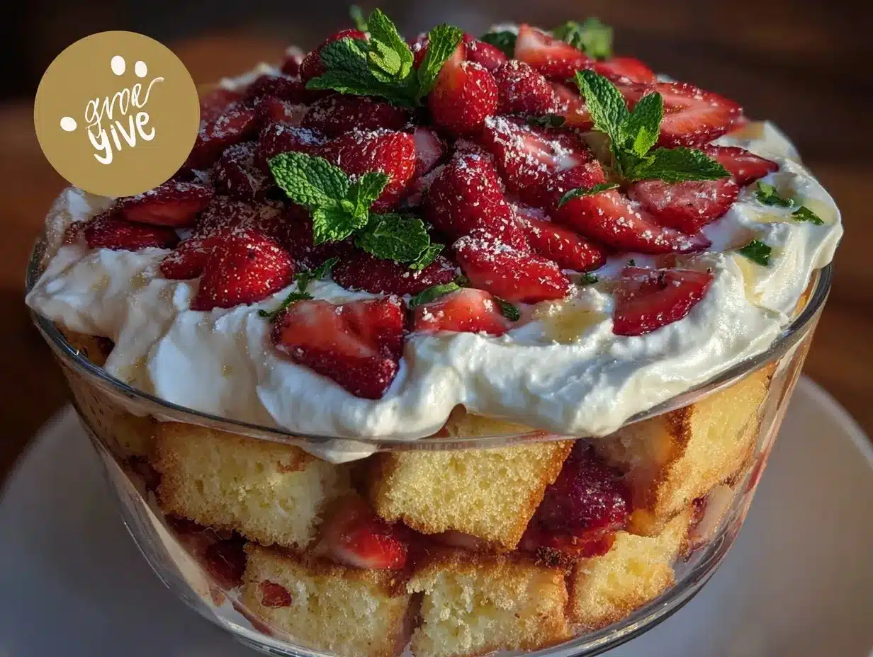 easy creamy strawberry shortcake trifle preparation steps