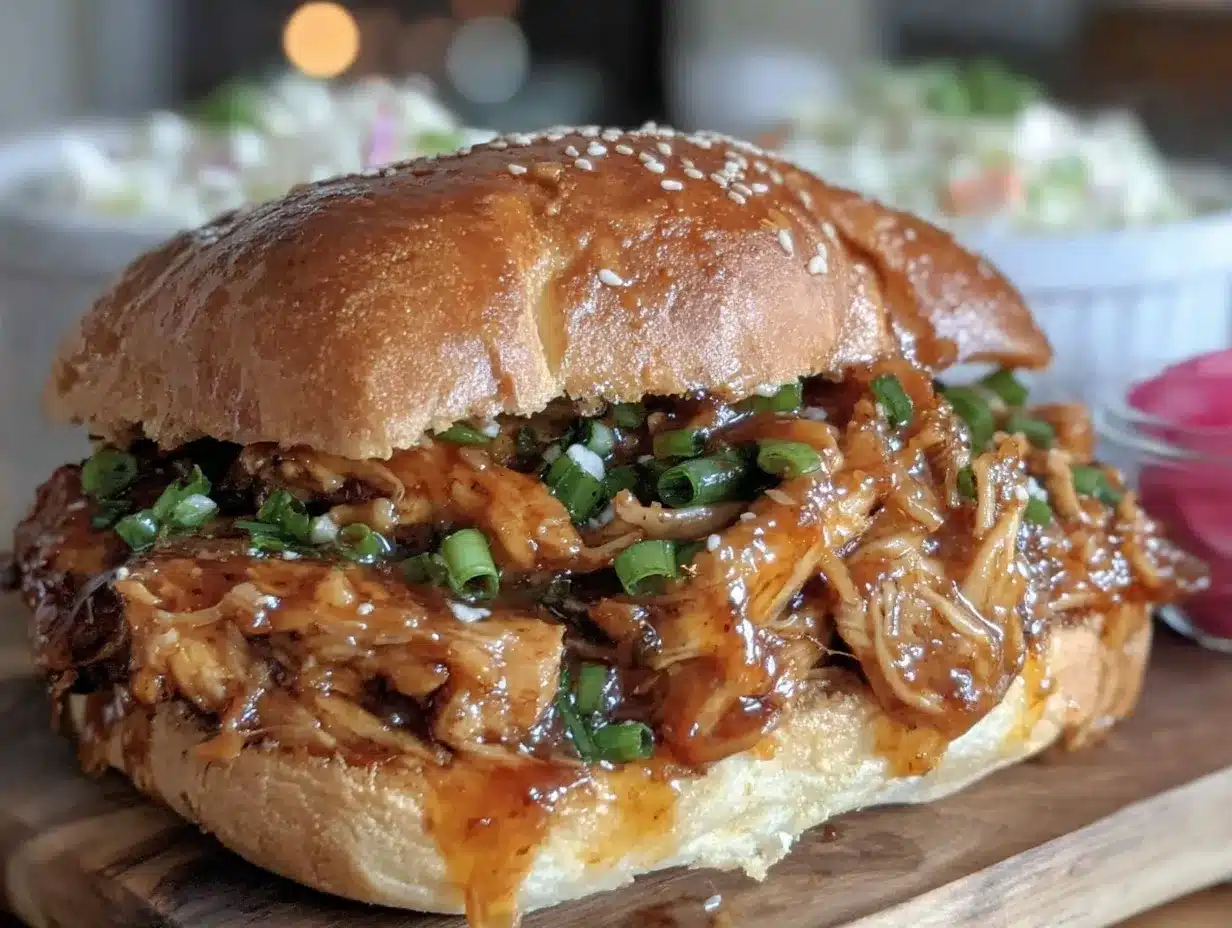 easy crockpot honey garlic pulled chicken preparation steps