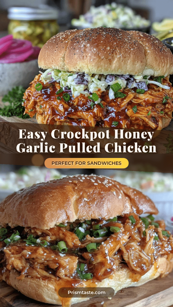 easy crockpot honey garlic pulled chicken recipe