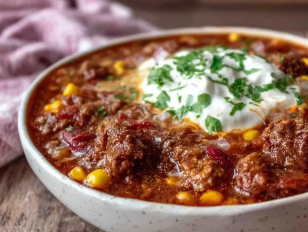 easy hearty beef taco soup - featured image