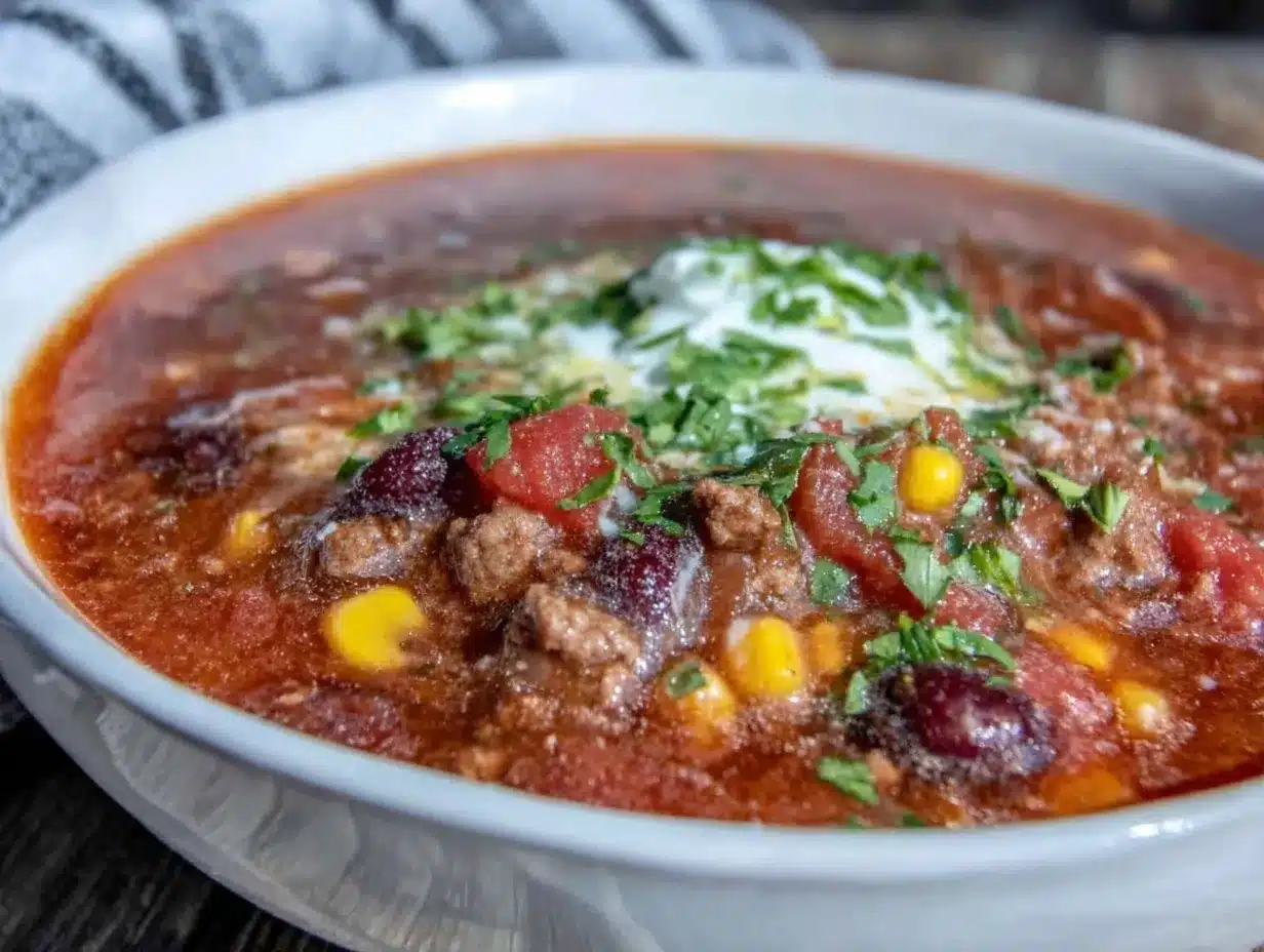 easy hearty beef taco soup preparation steps