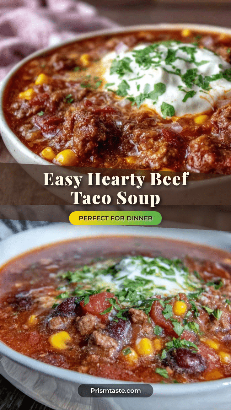 easy hearty beef taco soup recipe