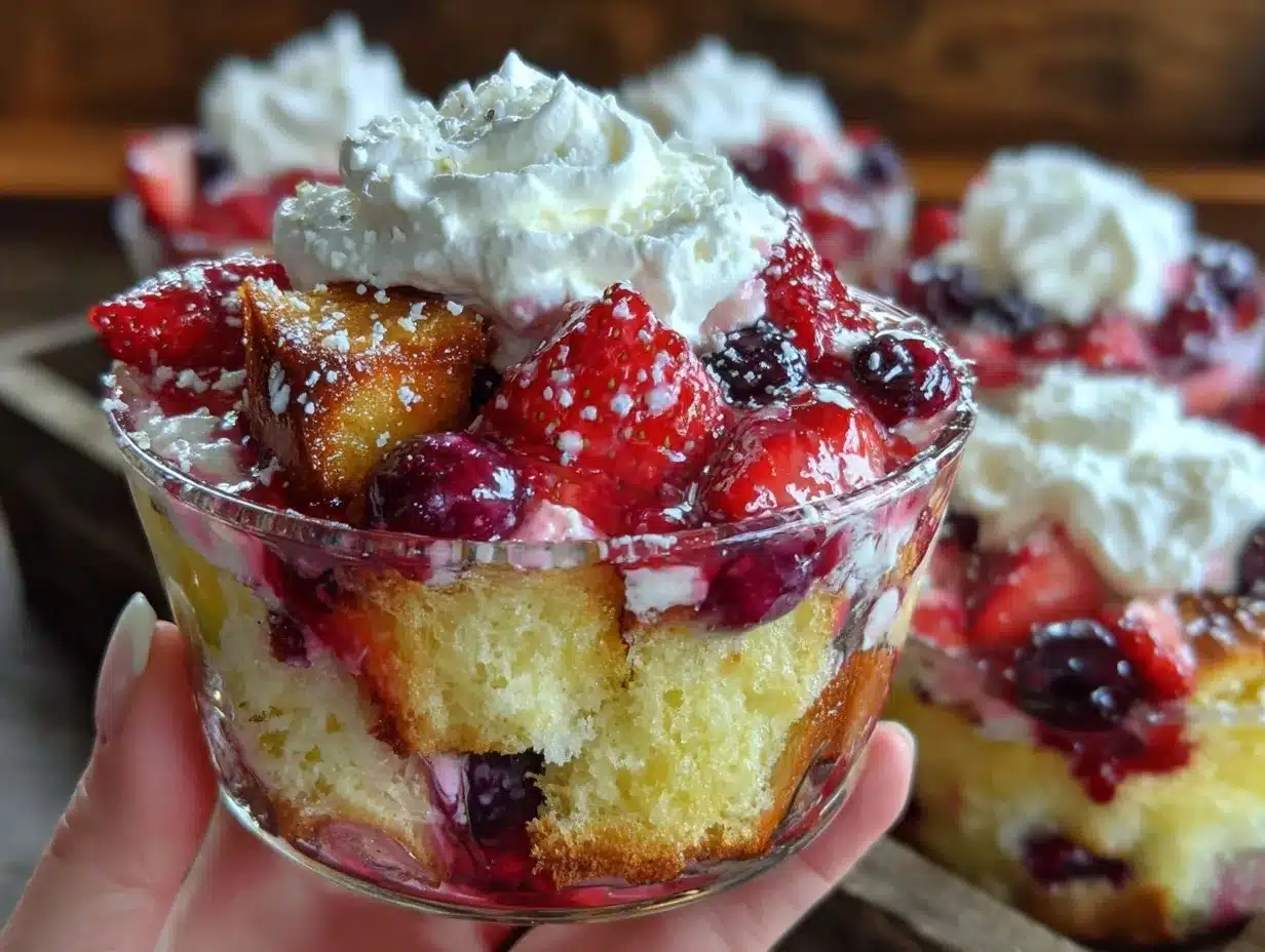 Easy Patriotic Berry Trifle preparation steps