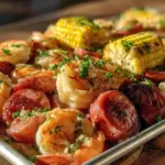 easy spicy sheet pan shrimp boil - featured image