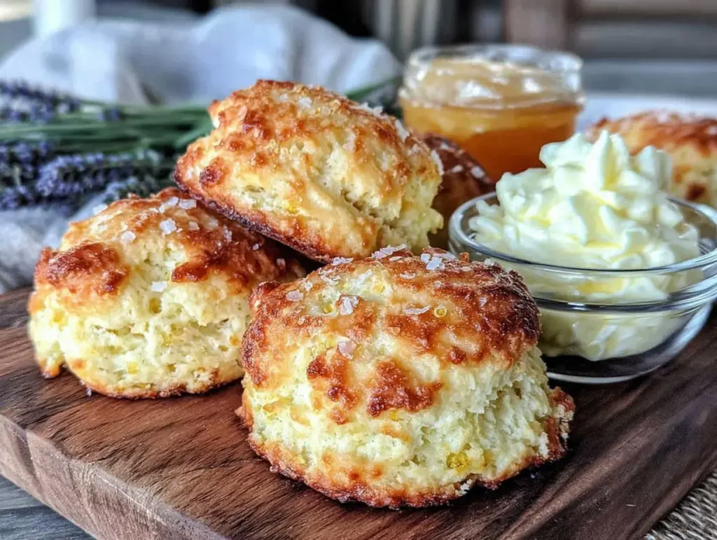 fluffy lemon lavender scones - featured image