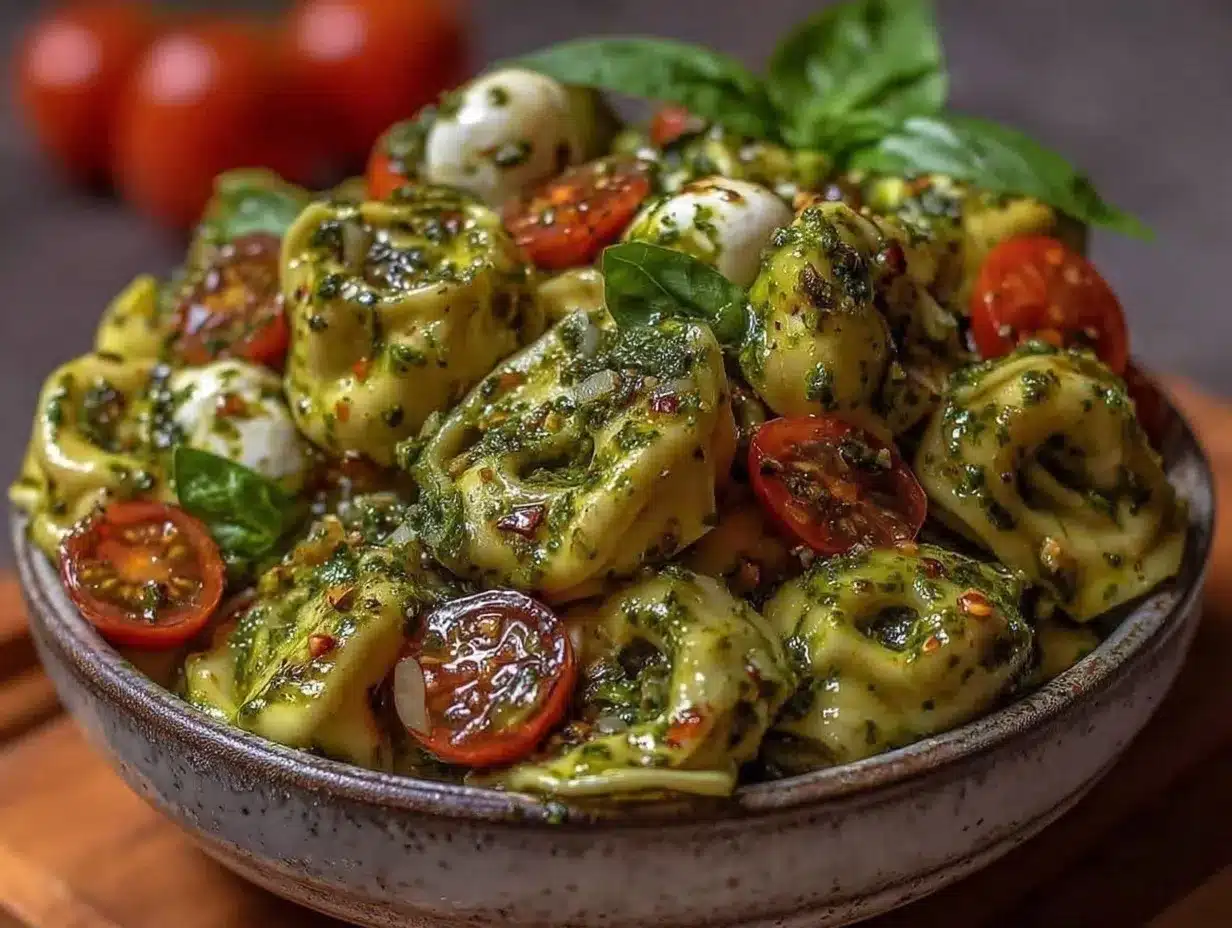 Fresh Caprese Tortellini Pasta Salad preparation steps